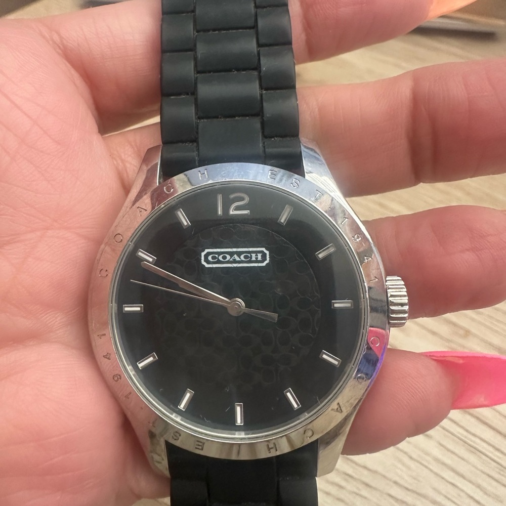 Coach Black and Silver Timepiece